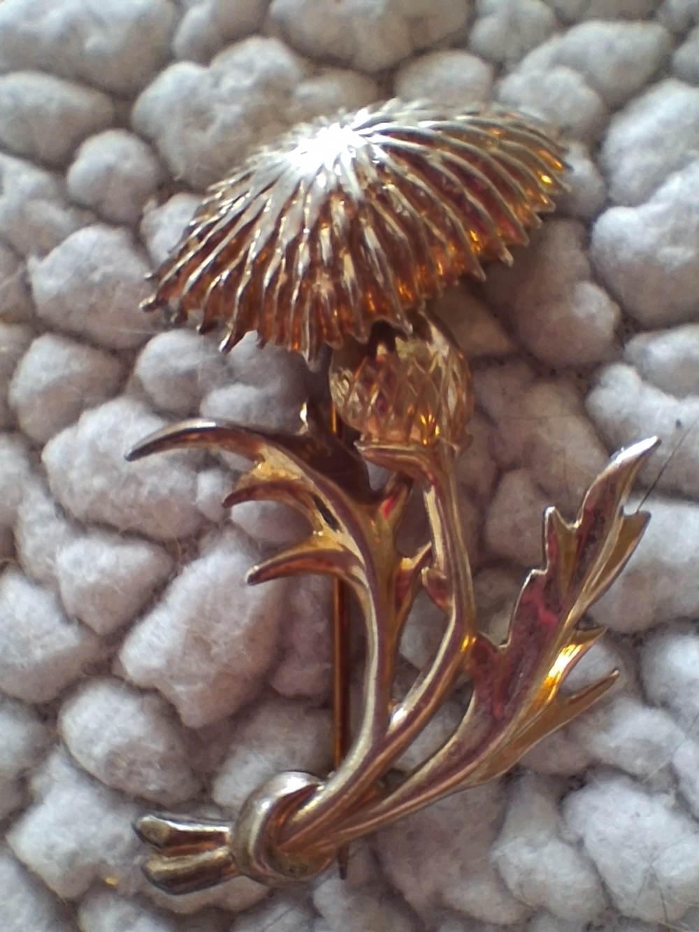 LANG Sterling Silver Thistle Brooch Pin - Floral Statement